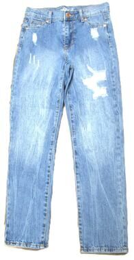 Jordache Girlfriend Distressed Jeans Women’s 12 Light Wash Denim Size 24x25